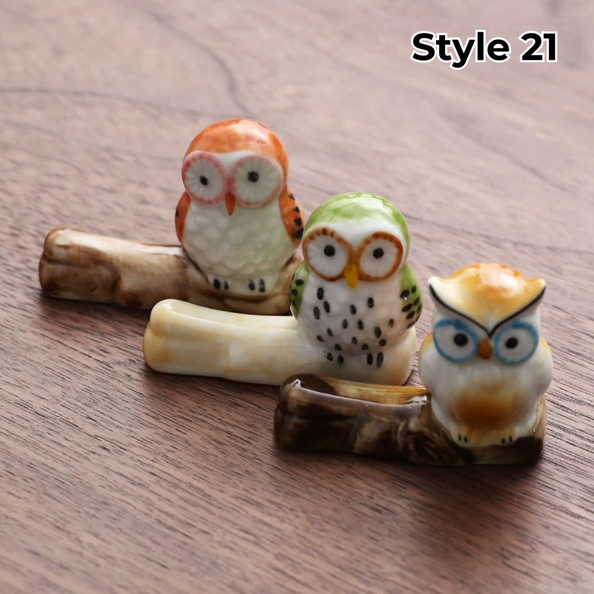 Chopstick Rest Ceramic Handcrafted Animal Fruit Design Japanese Table Decor Set of 3 Cute Chopstick Holder