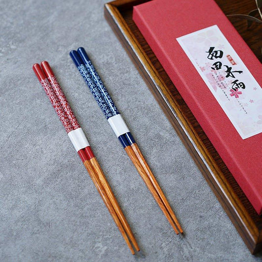 Chopsticks Set of 2 | Sakura Handcrafted Wooden Japanese Chopsticks Gift Box