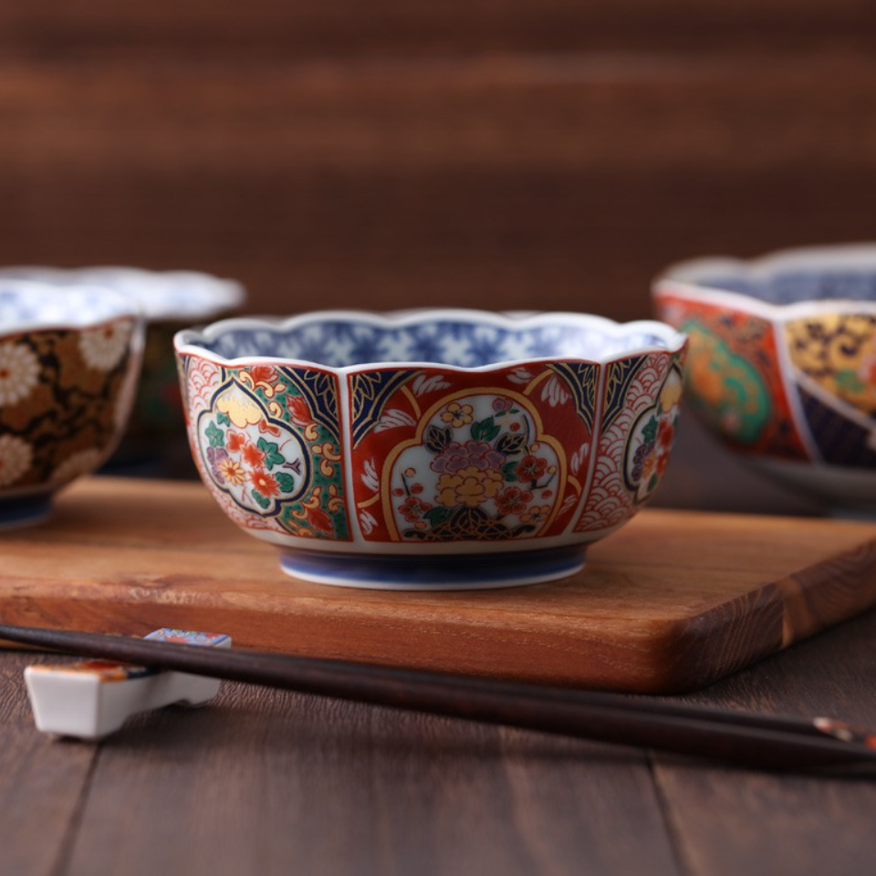 Bowl Set of 5 | Japanese Mino Ware Court Dyed Ceramic Dishwasher Safe