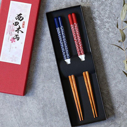 Chopsticks Set of 2 | Sakura Handcrafted Wooden Japanese Chopsticks Gift Box