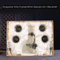 Turquoise Vine Crystal Wine Glasses x4 + Decanter