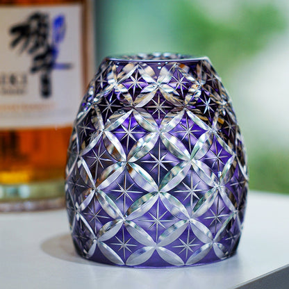 Whiskey Glass Violet Shippo – Edo Kiriko Infinity Pattern Crystal