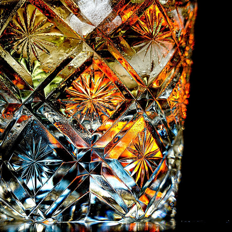 Whiskey Glass Edo Kiriko Hana Blossom Hand-Cut Crystal | Japanese Artisan Glassware