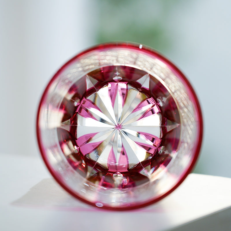 Whiskey Glass Sakura Radiance | Edo Kiriko Pink Cherry Blossom Crystal