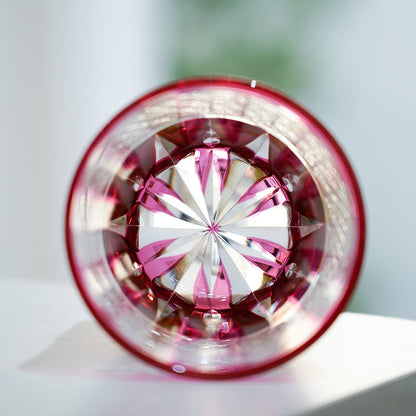 Whiskey Glass Sakura Radiance | Edo Kiriko Pink Cherry Blossom Crystal