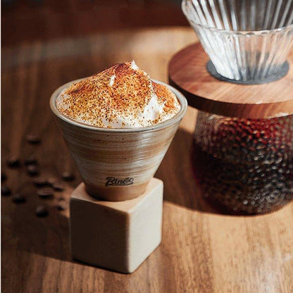 Coffee Cup Ceramic Cone Shape Handcrafted with Stand 4 Colors