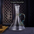 Crystal Wine Glass Set with Decanter – Turquoise Vine Design