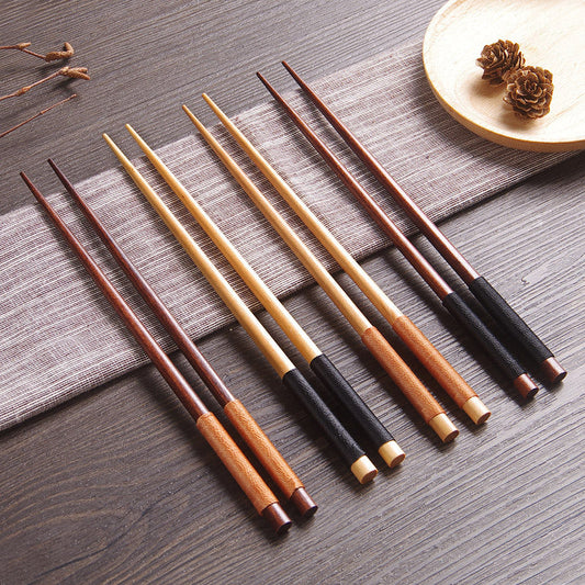 Chopsticks Set of 5 | Japanese Wooden Decorative Thread Anti-Roll Design