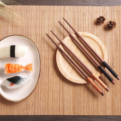 Chopsticks Set of 5 | Japanese Wooden Decorative Thread Anti-Roll Design