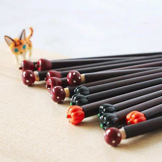 Japanese Chopsticks Fall Harvest Theme Pumpkin Mushroom Apple Design Kids and Adult Styles
