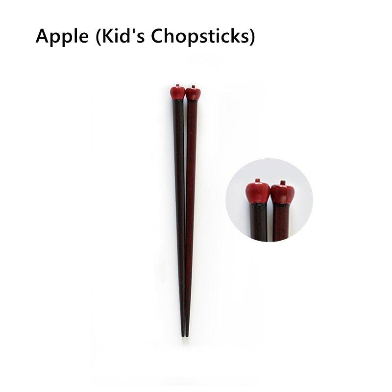 Japanese Chopsticks Fall Harvest Theme Pumpkin Mushroom Apple Design Kids and Adult Styles