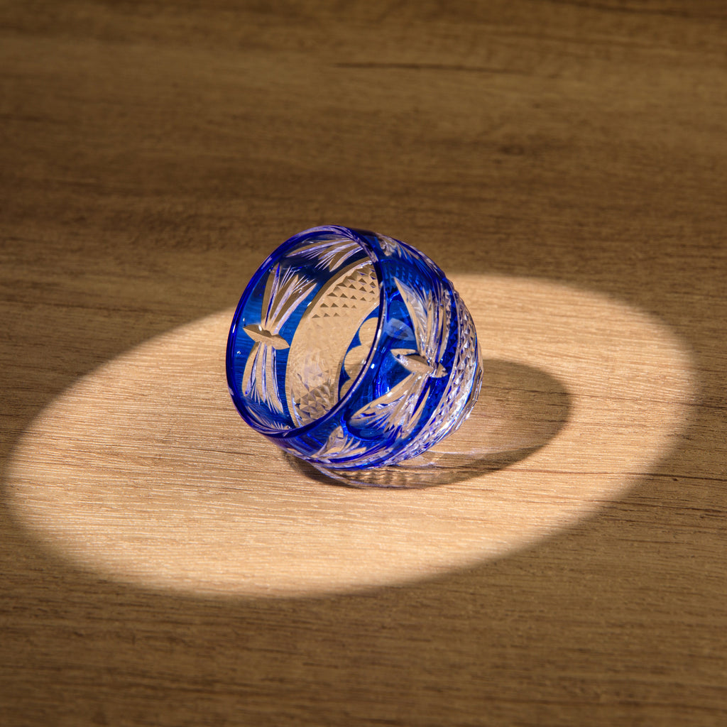 Sake Glass Ruri Ochoko | Edo Kiriko Blue Hand-Cut Collection 5 Styles