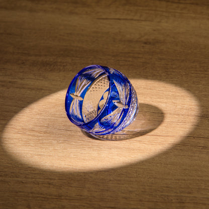 Sake Glass Ruri Ochoko | Edo Kiriko Blue Hand-Cut Collection 5 Styles