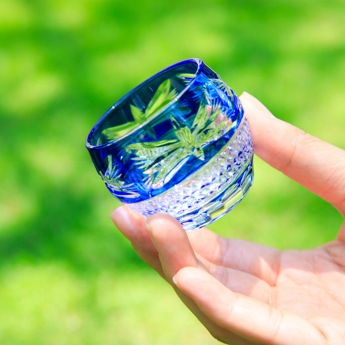 Sake Glass Ruri Ochoko | Edo Kiriko Blue Hand-Cut Collection 5 Styles
