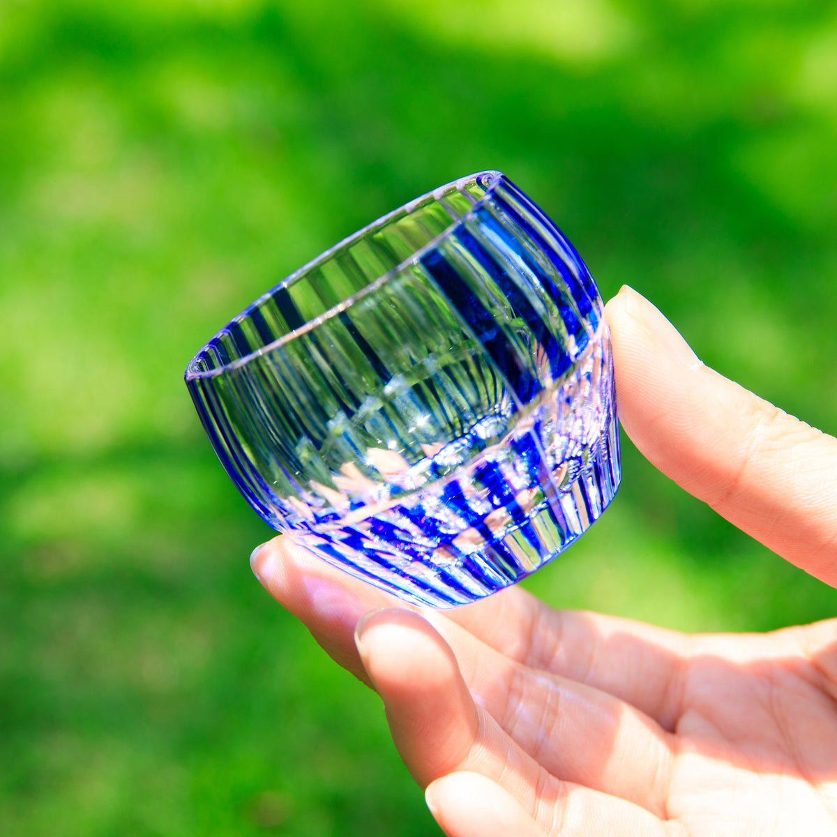 Sake Glass Ruri Ochoko | Edo Kiriko Blue Hand-Cut Collection 5 Styles