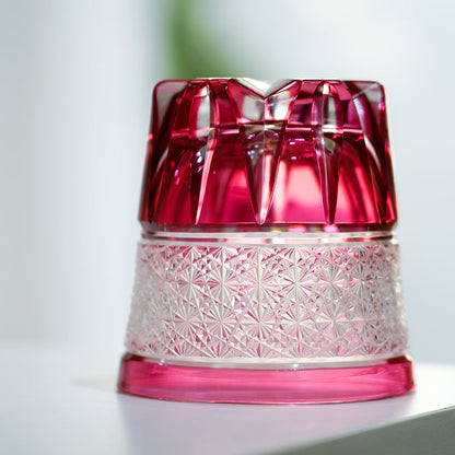 Whiskey Glass Sakura Radiance | Edo Kiriko Pink Cherry Blossom Crystal