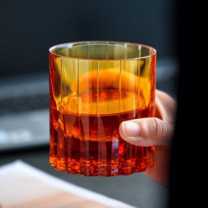 Whiskey Glass Edo Kiriko Multi-Color Cut Crystal Tumbler Set