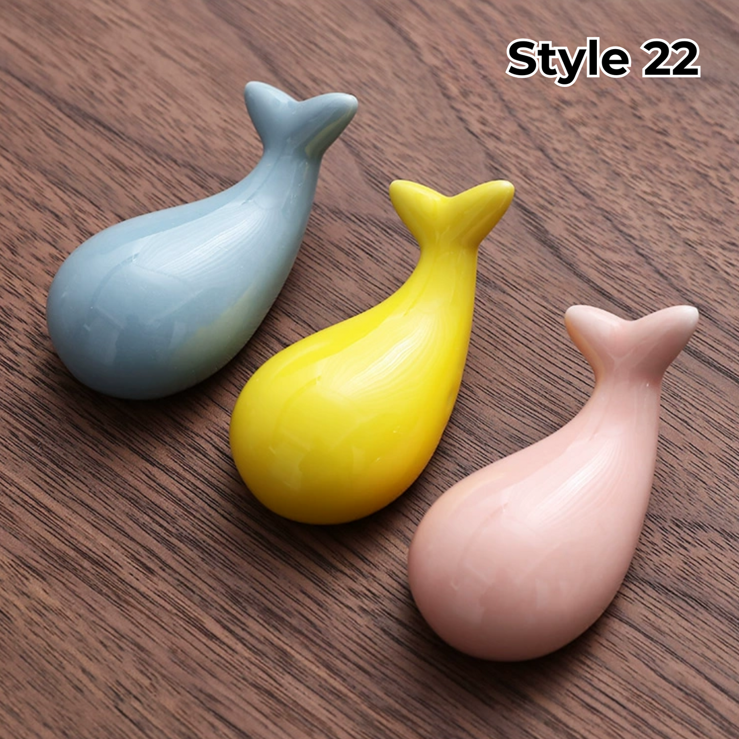 Chopstick Rest Ceramic Handcrafted Animal Fruit Design Japanese Table Decor Set of 3 Cute Chopstick Holder