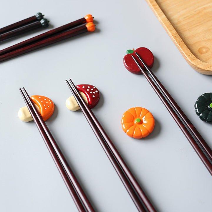 Japanese Chopsticks Fall Harvest Theme Pumpkin Mushroom Apple Design Kids and Adult Styles