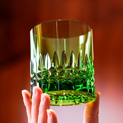 Whisky Glass Edo Kiriko Crystal Royale – Hand-Cut Japanese Tumbler with Wooden Box | Crystal, Sakura & Emerald