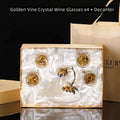 Golden Vine Crystal Wine Glasses x4 + Decanter