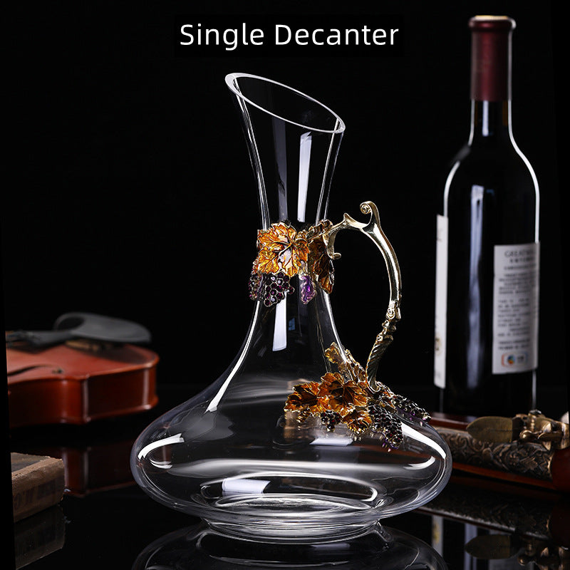 Wine Glasses Crystal Golden Vine Decanter Set Luxury Stemware