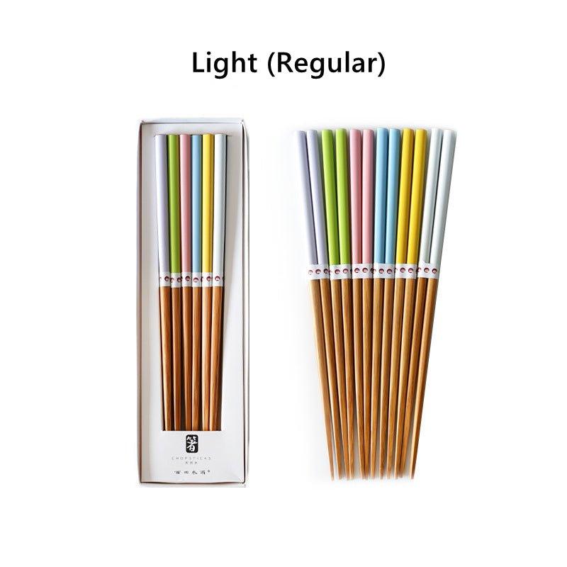 Bamboo Chopsticks Set of 6 Pairs – Multi-Color Gift Box