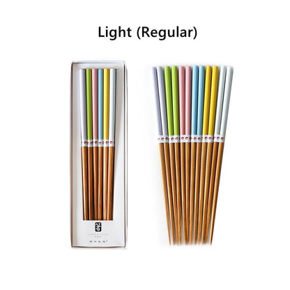Bamboo Chopsticks Set of 6 Pairs – Multi-Color Gift Box