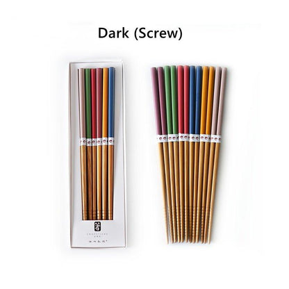 Bamboo Chopsticks Set of 6 Pairs – Multi-Color Gift Box