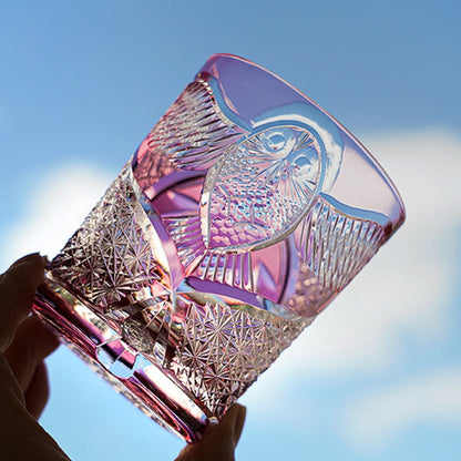 Whiskey Glass Ruby Nocturne | Edo Kiriko Pink Crystal Night Artisan