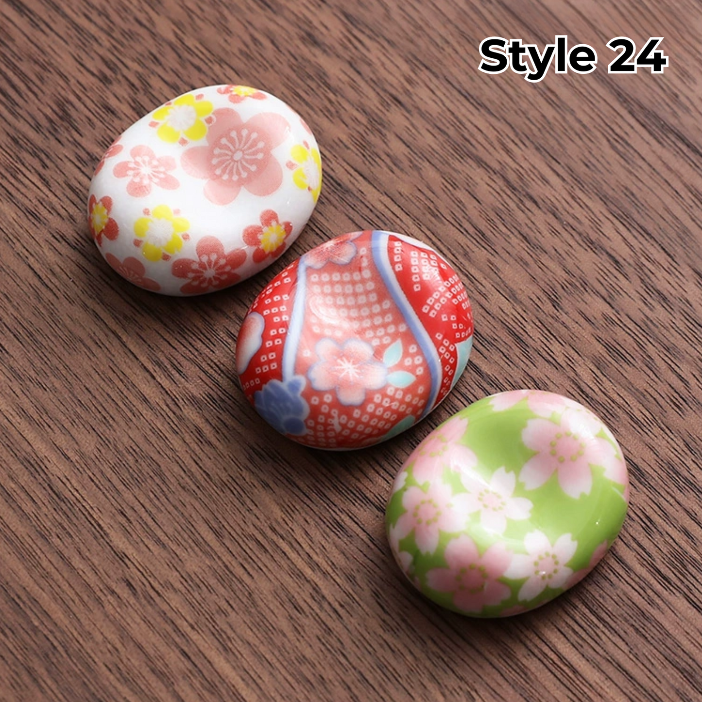 Chopstick Rest Ceramic Handcrafted Animal Fruit Design Japanese Table Decor Set of 3 Cute Chopstick Holder