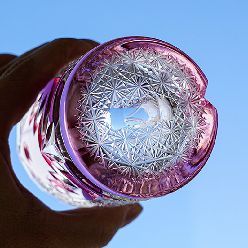 Whiskey Glass Ruby Nocturne | Edo Kiriko Pink Crystal Night Artisan