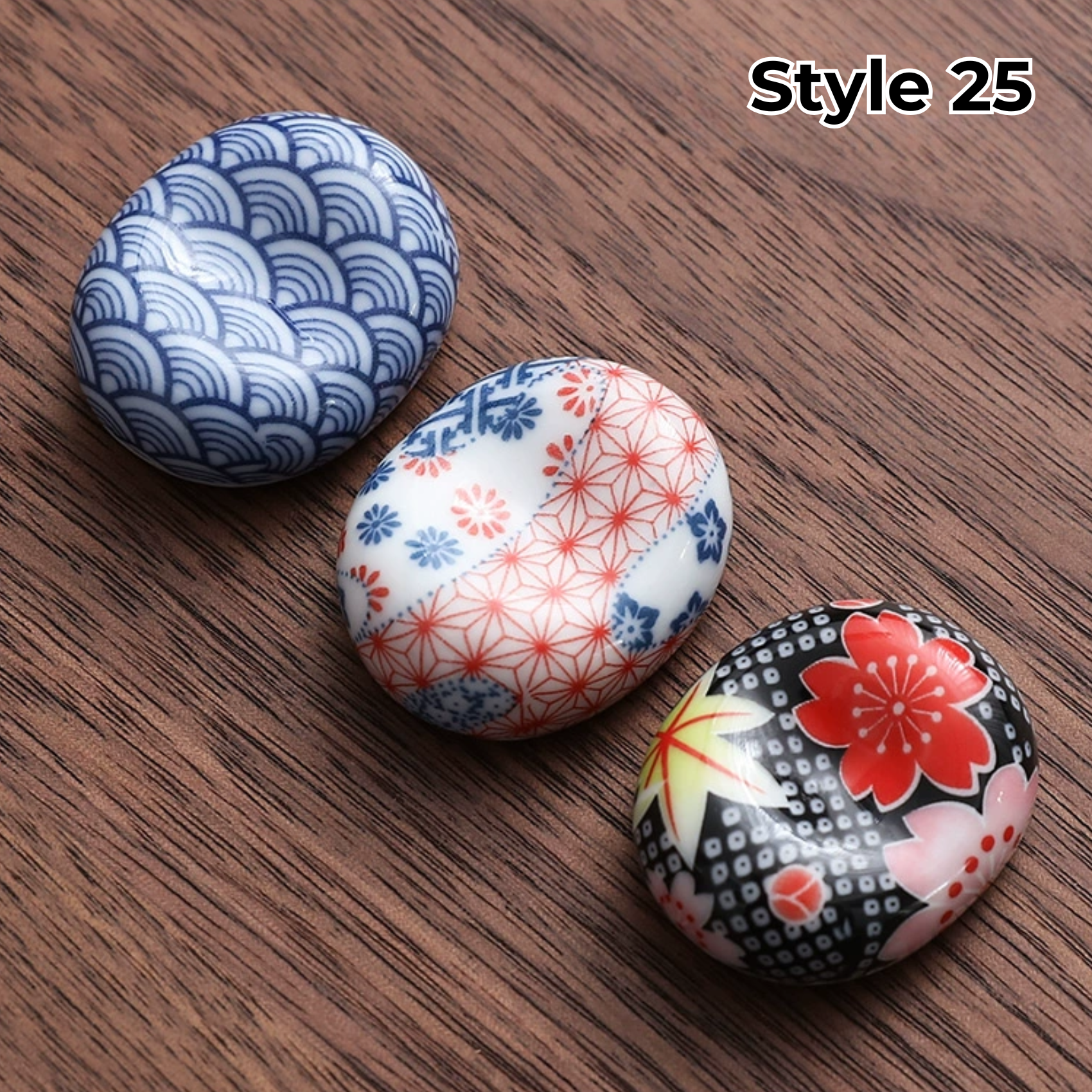 Chopstick Rest Ceramic Handcrafted Animal Fruit Design Japanese Table Decor Set of 3 Cute Chopstick Holder