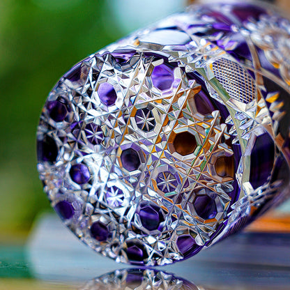 Whiskey Glass Violet Kohana Blossom – Edo Kiriko Floral Crystal