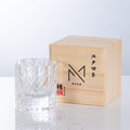 Whiskey Glass Edo Kiriko Celestial – Hand-Cut Floral Japanese Tumbler with Wooden Box | 4 Colors