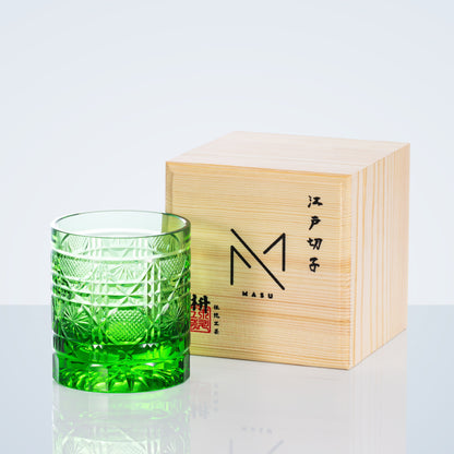 Whiskey Glass Octagonal Chrysanthemum | Edo Kiriko Cut Crystal Barware