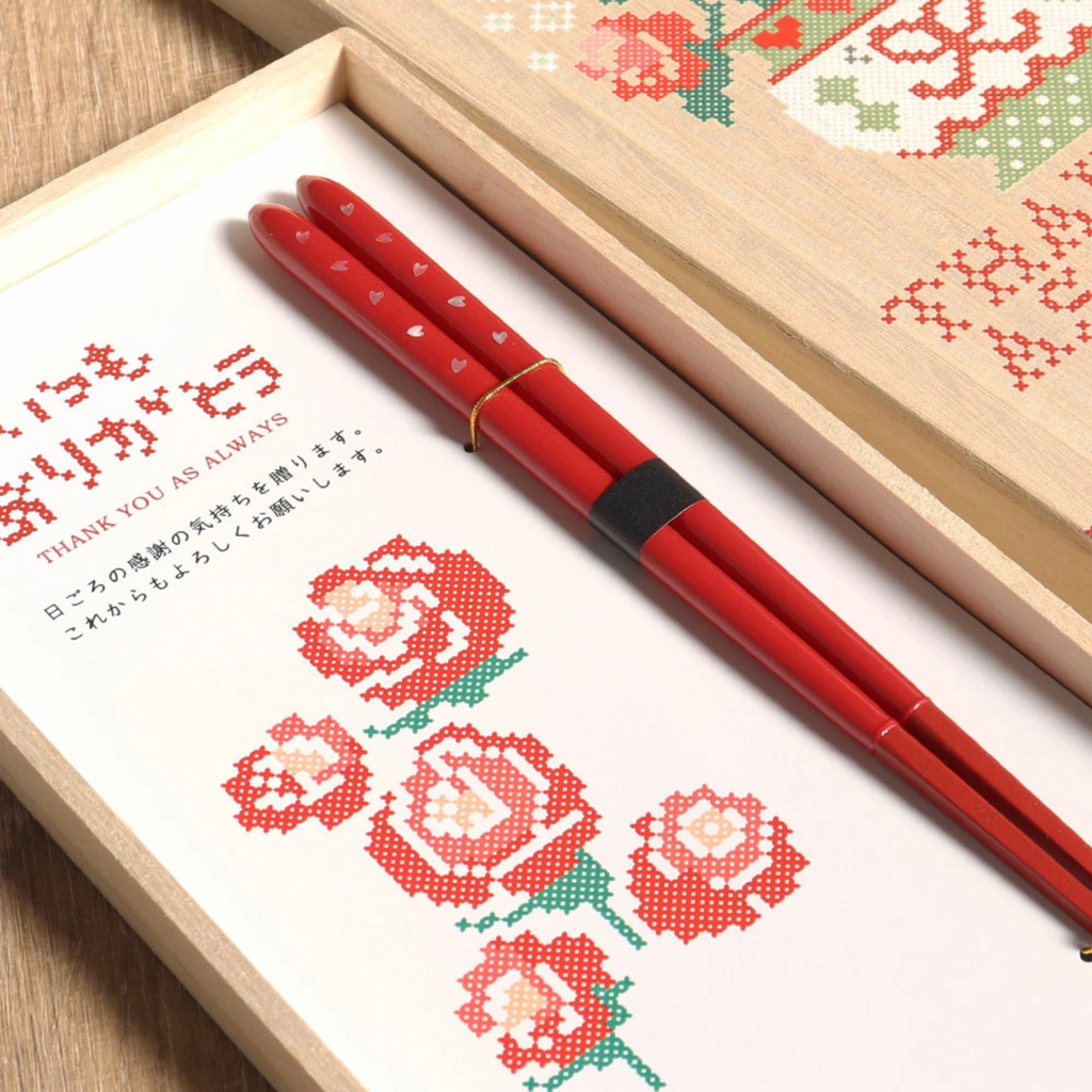 Japanese Chopsticks Gift Set – Hyozaemon Raden Rose Lacquer