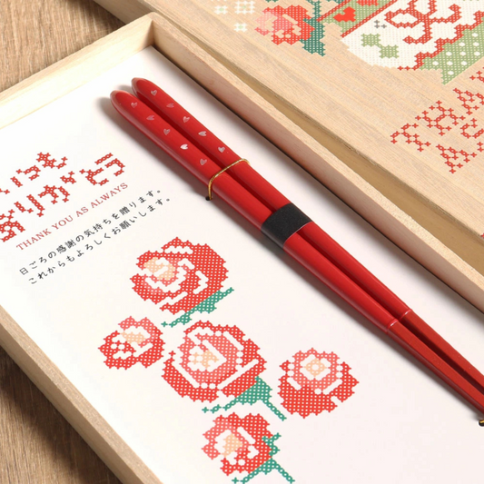 Japanese Chopsticks Gift Set – Hyozaemon Raden Rose Lacquer