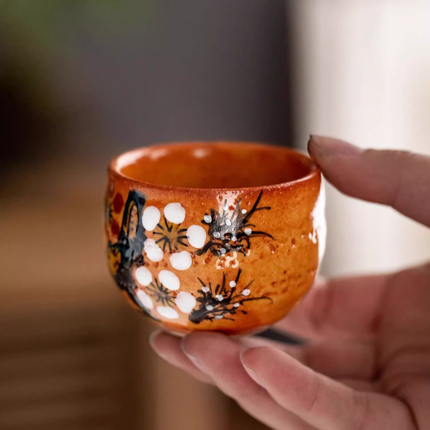 Japanese Tea Cup Set of 5 – Kutaniyaki Goh-Souka Wooden Box