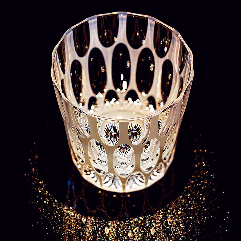 Kiriko Whiskey Glass Shiro Ripple White Frosted Hand-Cut Crystal