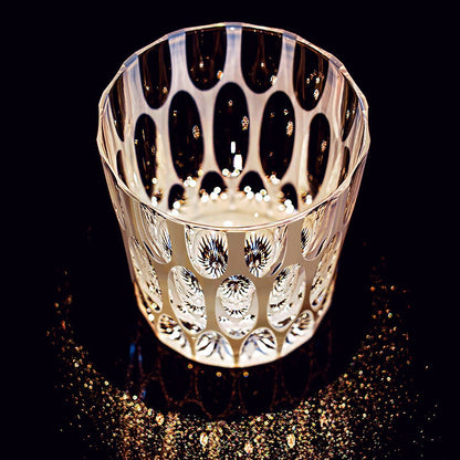 Kiriko Whiskey Glass Shiro Ripple White Frosted Hand-Cut Crystal