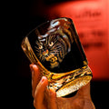 Whisky Drinking Glass Edo Kiriko Kuro Tora Tiger Hand-Carved Black Crystal | Japanese Artisan Glassware