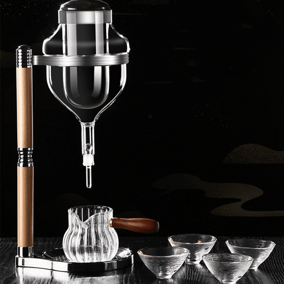 Glass Wine Dispenser Stand Gift Set Silver Gold Rose Straight Hourglass