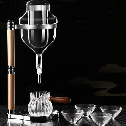 Glass Wine Dispenser Stand Gift Set Silver Gold Rose Straight Hourglass