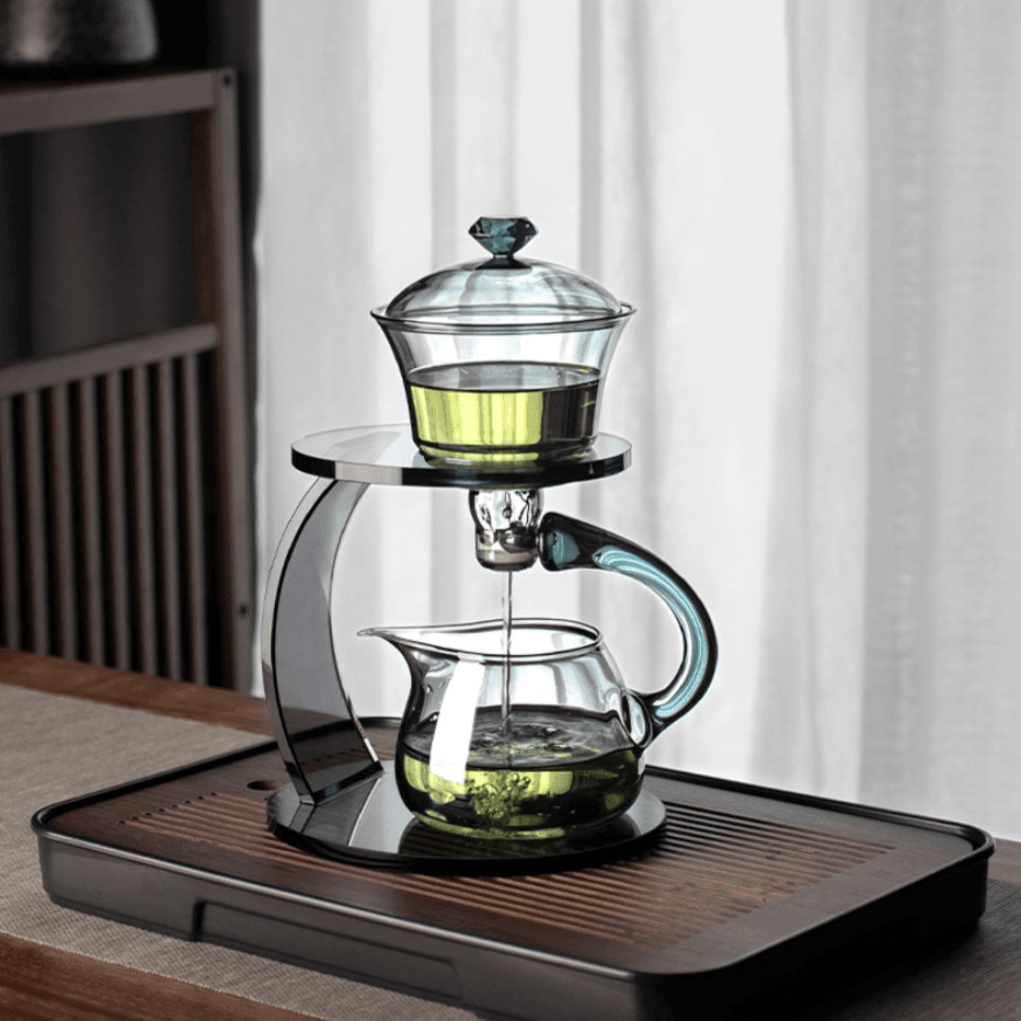 Tea Set Glass Magnetic Auto Dispenser Loose Leaf Brewing Set