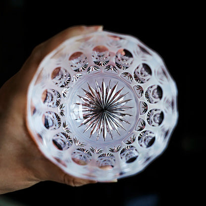 Kiriko Whiskey Glass Shiro Ripple White Frosted Hand-Cut Crystal