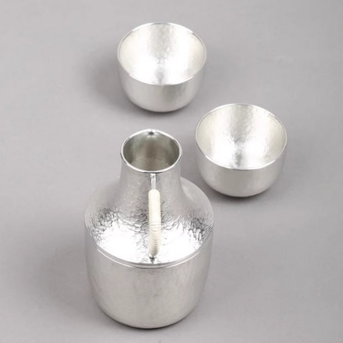 Sake Set – Osaka Suzuki Handcrafted Tin Flagon & 2 Cups