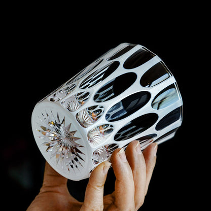 Kiriko Whiskey Glass Shiro Ripple White Frosted Hand-Cut Crystal
