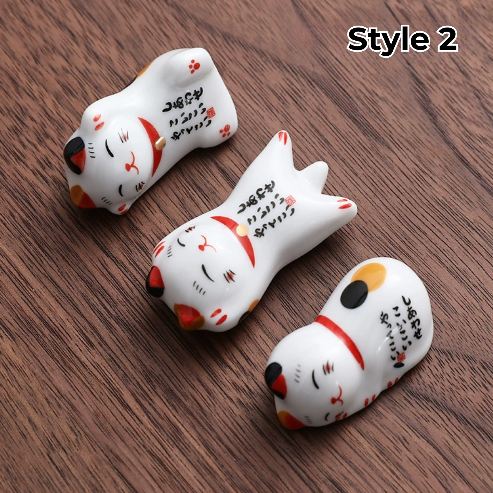 Chopstick Rest Ceramic Handcrafted Animal Fruit Design Japanese Table Decor Set of 3 Cute Chopstick Holder