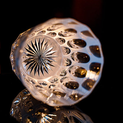Kiriko Whiskey Glass Shiro Ripple White Frosted Hand-Cut Crystal